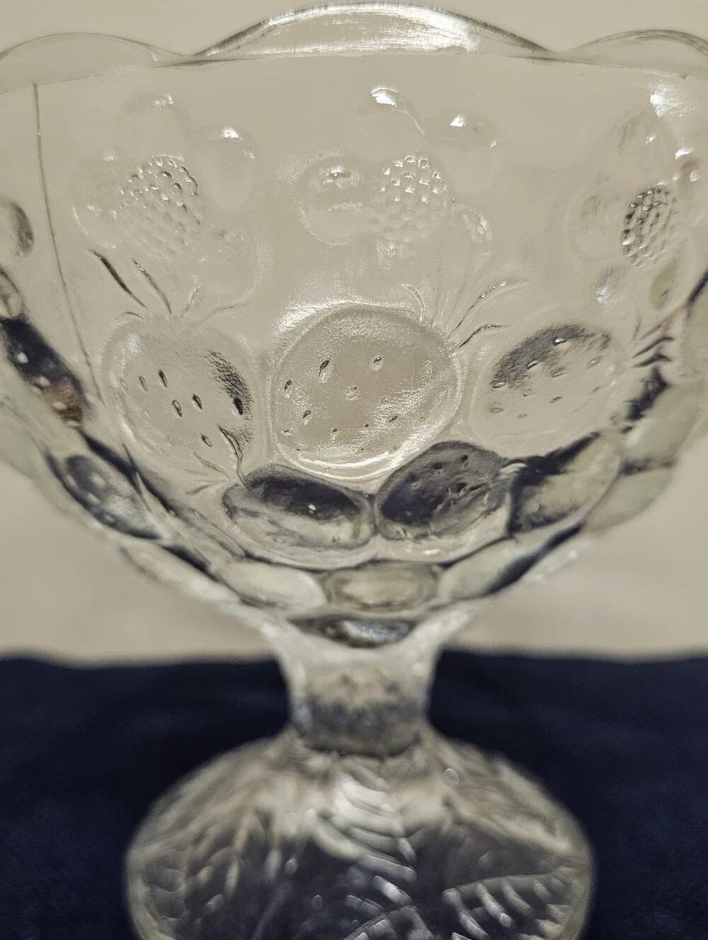 Strawberry & Floral Pattern‎ Glass Compote